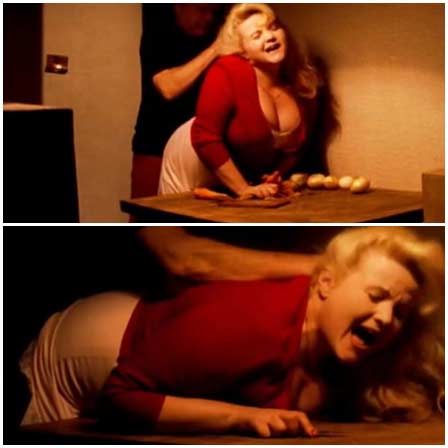 Butcher anally raped a fat blonde on the table