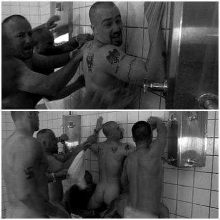Nazi's gang rape in shower of prison