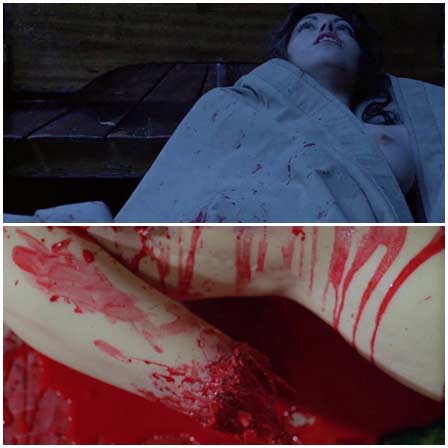Death fetish scene #179 (naked dead woman, cut off hands, dismembering a dead body)