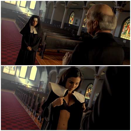 Priest forces a nun give him a blowjob in front of the altar