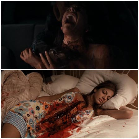 Death fetish scene #256 (cut throat, dead woman, disembowel)