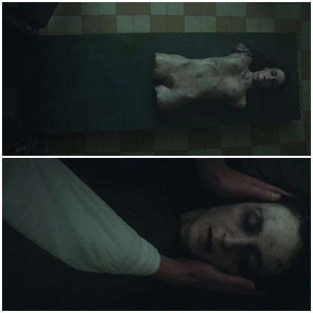 Death fetish scene #345 (naked dead woman, dismembering a dead body, morgue dead body)