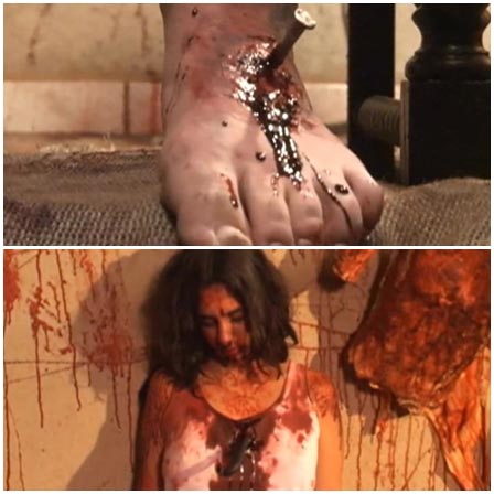 Death fetish scene #348 (naked dead woman, bloody torture)