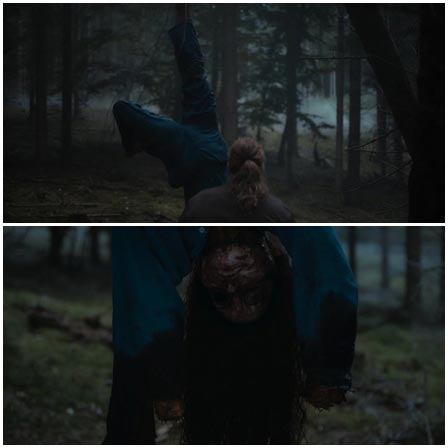 Death fetish scene #402 (dead woman, hanging by legs, hanging upside down)