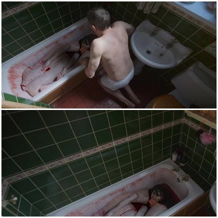 Death fetish scene #403 (naked dead woman, dismembering a dead body)