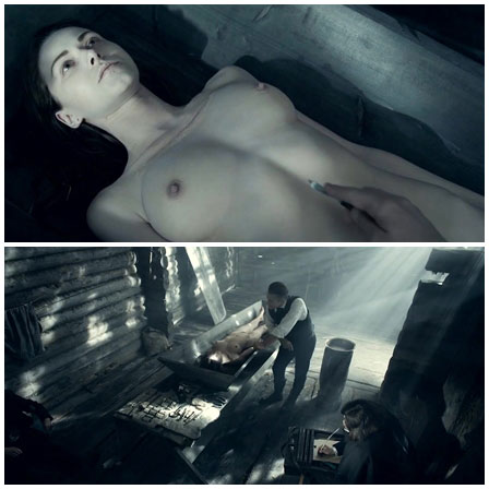 Death fetish scene #448 (naked dead woman, cut throat)