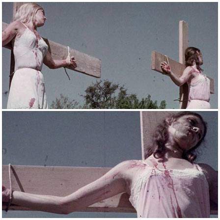 Death fetish scene #506 (dead woman, crucified on the cross)