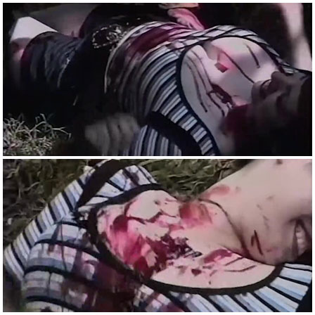 Death fetish scene #663 (stabbed, dead woman)
