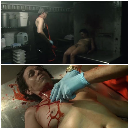 Death fetish scene #686 (shot, naked dead woman, disembowelment)