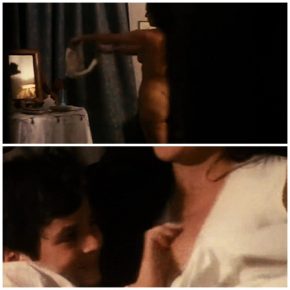 Young son spies on naked mom