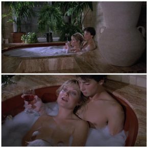 Student with female teacher sharing a bath