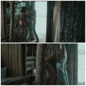 Stepdad fingering daughter's pussy threatening with a knife