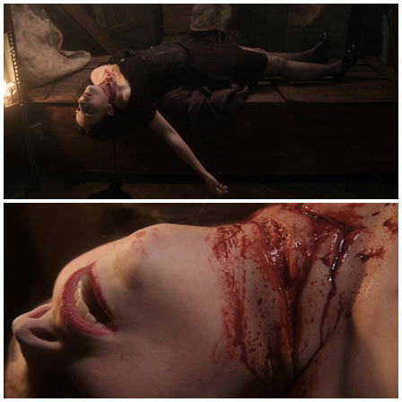 Death fetish scene #767 (cut throat, dead woman)