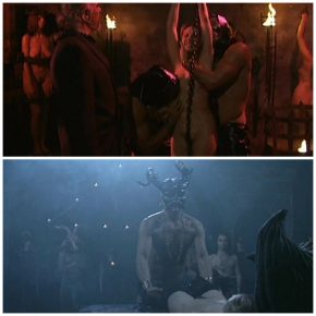 Ritual rape by a man in a goat mask