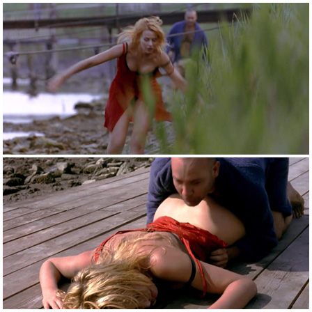 Rape of a big ass blonde on the river pier