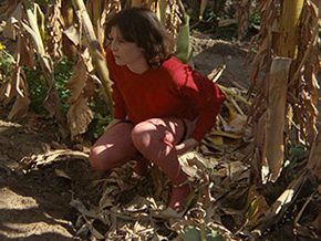 Rocío Freixas urinates in corn field