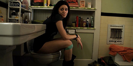 Emmy Rossum toilet pissing scene