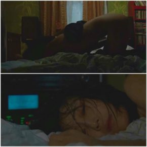 Sister masturbates not knowing that brother is under the bed