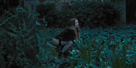 Peeing in the garden at dawn