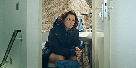 Frieda Barnhard toilet pissing scene