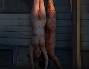 Death fetish scene #927 (dead woman, hanging upside down, naked dead woman)