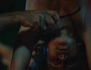 Death fetish scene #1052 (hanging upside down, naked dead woman)