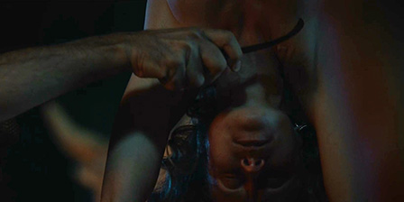 Death fetish scene #1052 (hanging upside down, naked dead woman)