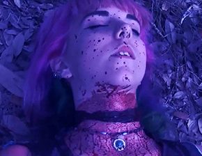 Death fetish scene #1085 (throat slit, cut throat, dead woman)