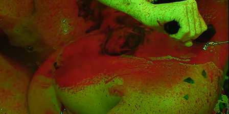 Death fetish scene #1111 (stabbed, naked dead woman)