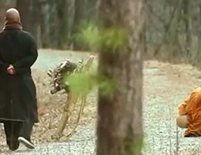 Pissing while walking in the woods