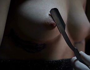 Cut off clothes under blackmail