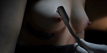 Cut off clothes under blackmail