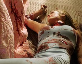 Death fetish scene #1144 (cut throat, throat slit, dead woman)