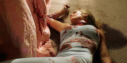 Death fetish scene #1144 (cut throat, throat slit, dead woman)