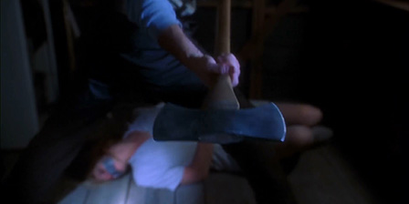 Death fetish scene #1165 (murdered with an axe, bound and gagged)