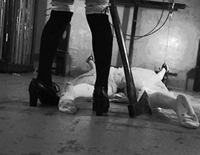 Death fetish scene #1169 (murdered with an axe, bound)