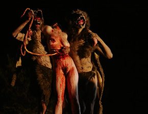 Death fetish scene #1172 (murdered with an axe, dead woman)
