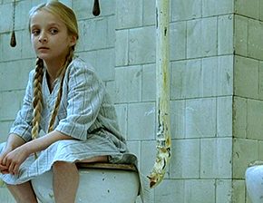 Little girl urinates at night