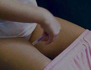 Chrissie Wunna pissing on pregnancy test