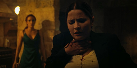 Death fetish scene #1201 (cut throat, throat slit, dead woman)