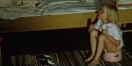 Little girl urinates