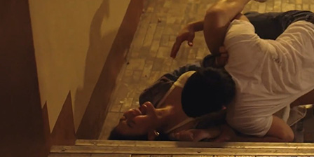 Asian woman raped at the foot of the steps