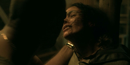 Bound woman pussy groped